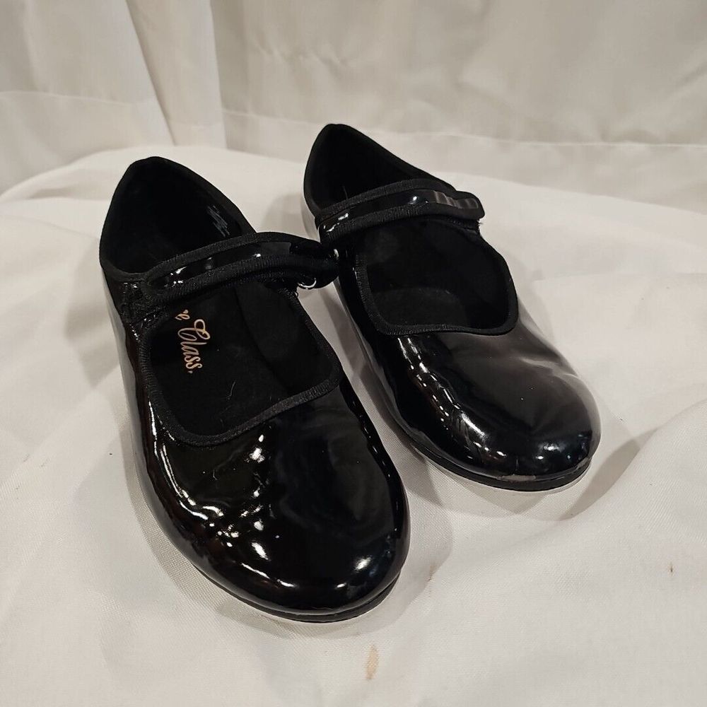 Dance Class Tap Shoe Size 4 Flat EUC Hook and Loop Closure